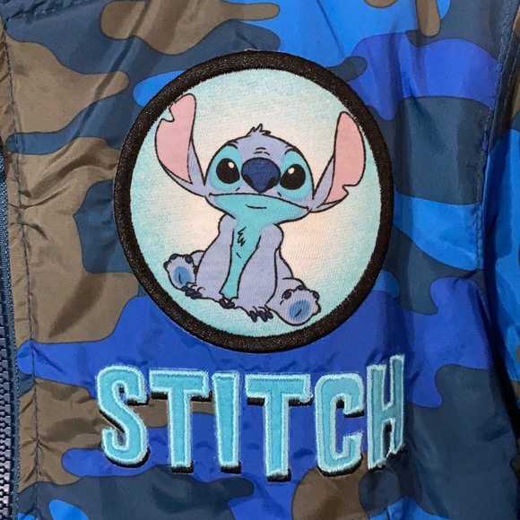 NWT Disney Stitch toddler boys blue Camo print Nylon long sleeve jacket size 2T - Picture 5 of 8
